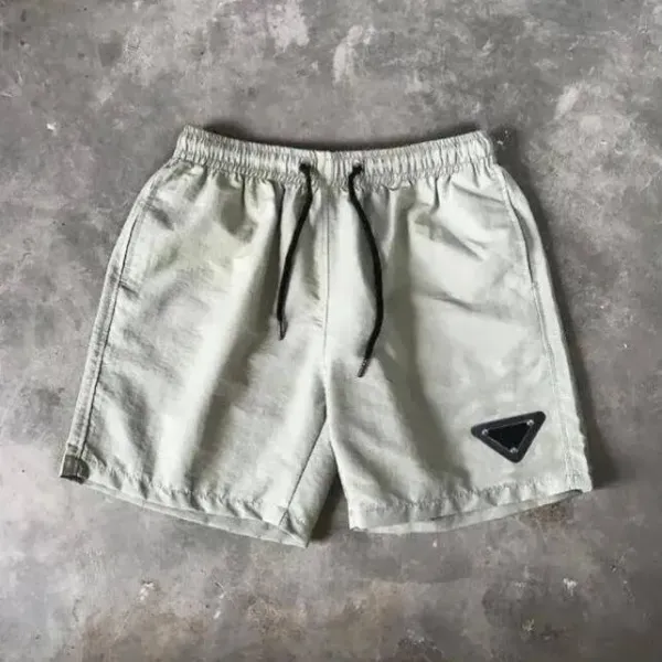 Prada Triangle Logo Shorts Light Gray Shorts - 1