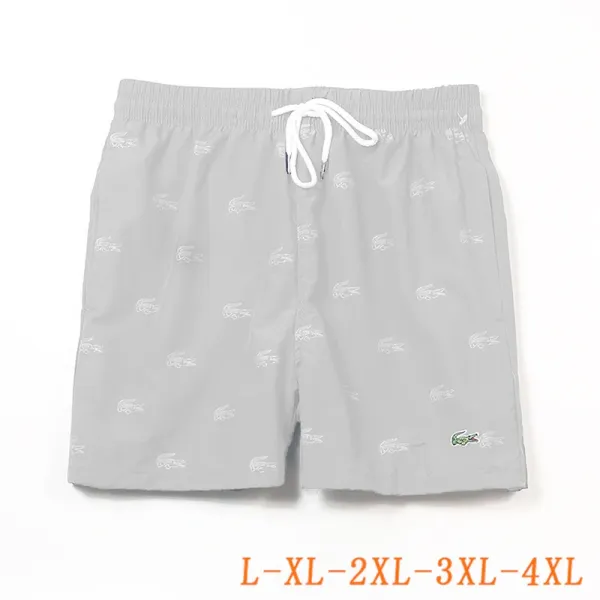 Lacoste Swim Shorts All-Over Croc Print Solid Color Shorts - 32