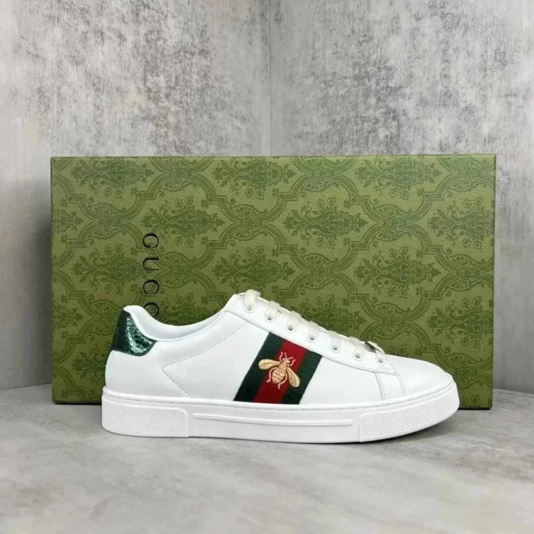 Gucci Ace Embroidered Bee and Star White Sneakers - 7