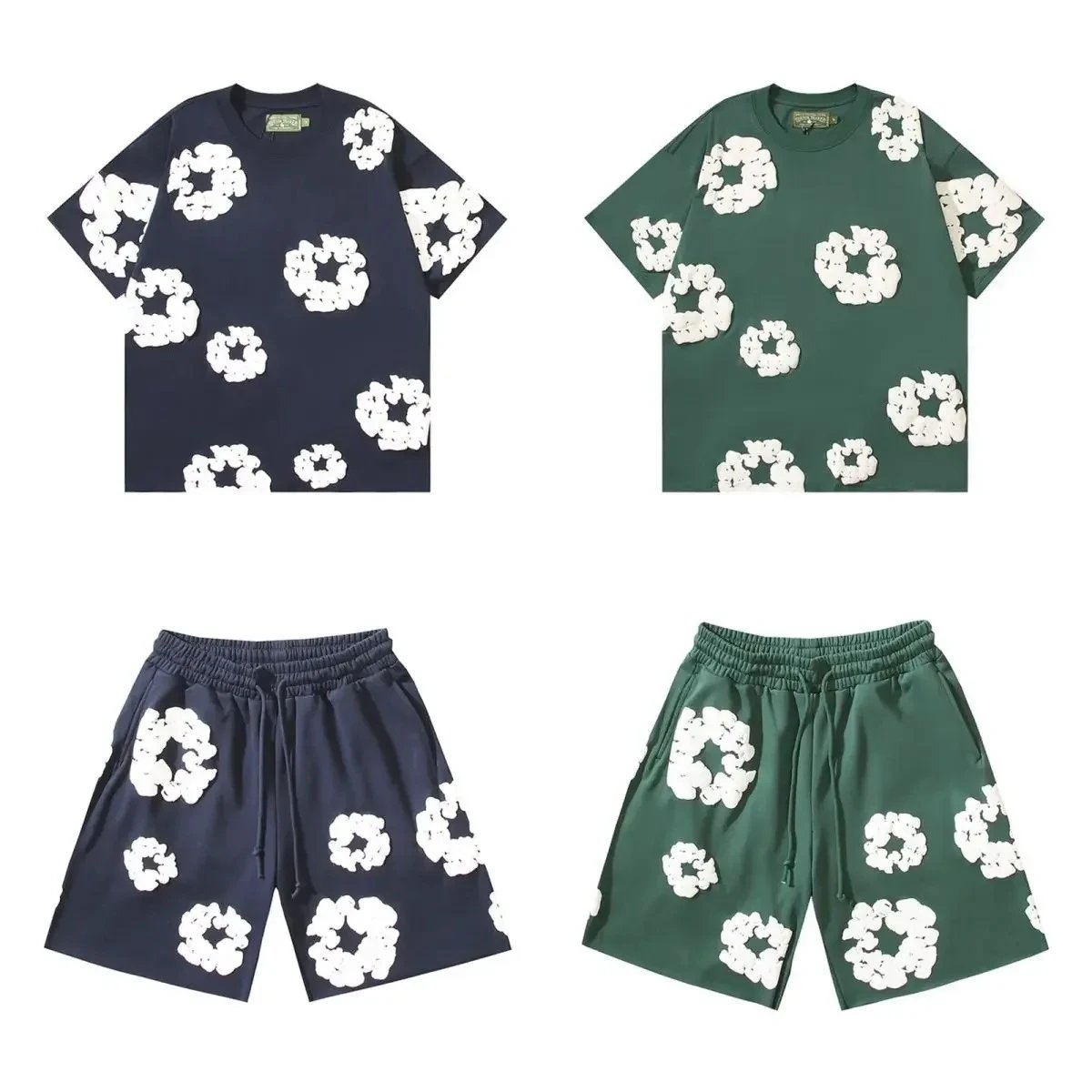 Floral Print Matching Set T-Shirt and Shorts Multicolor Casual-Set - 5