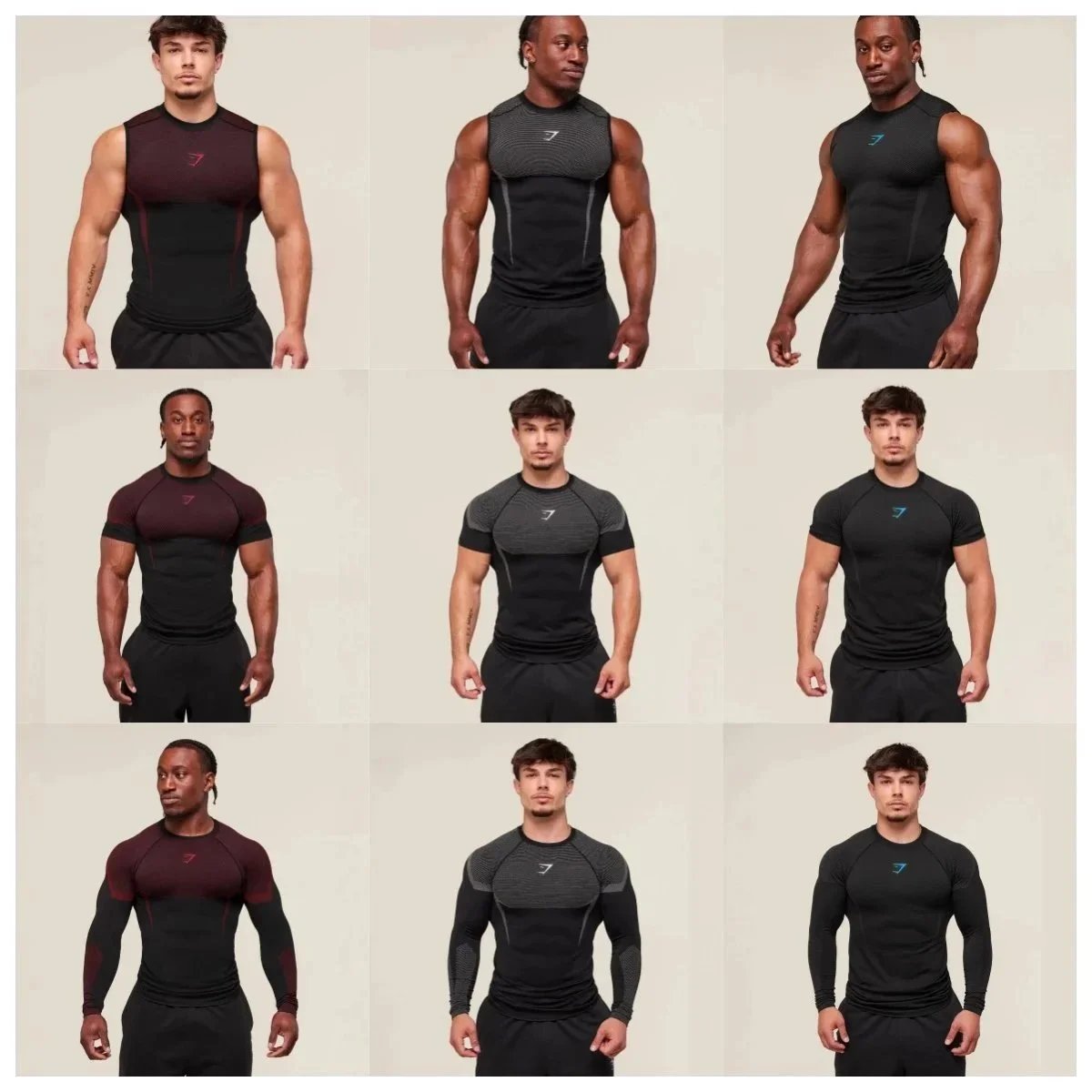 Gymshark Compression Shirts for Men - 9 Styles