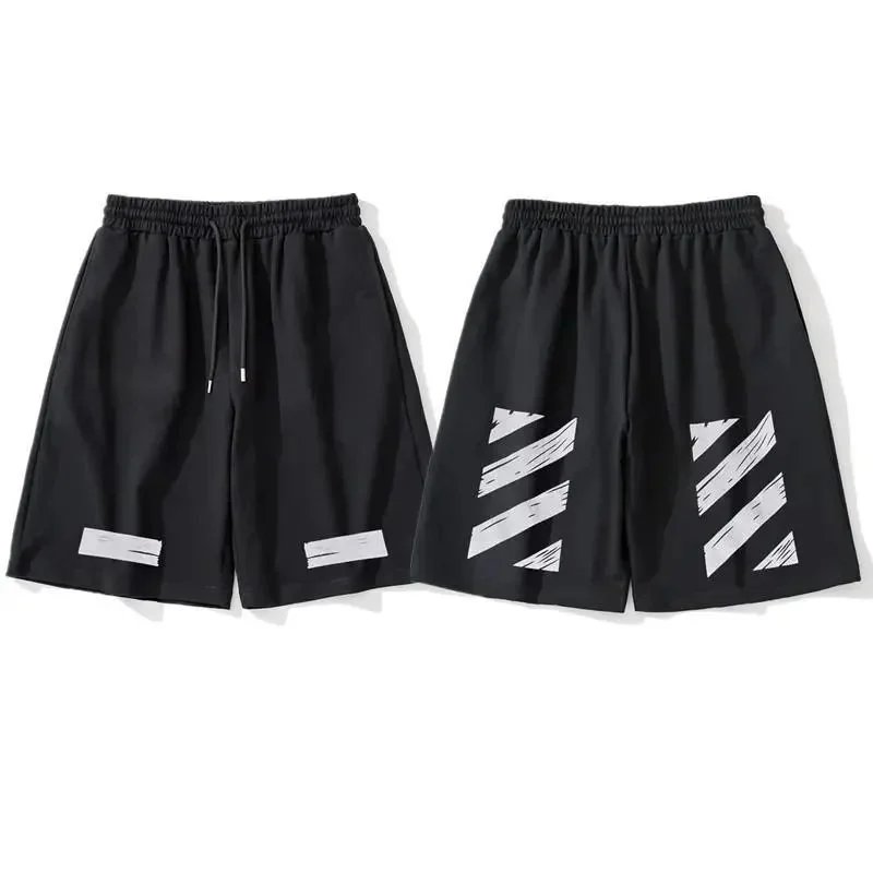 Off-White Diagonal Stripe Shorts Black - 1