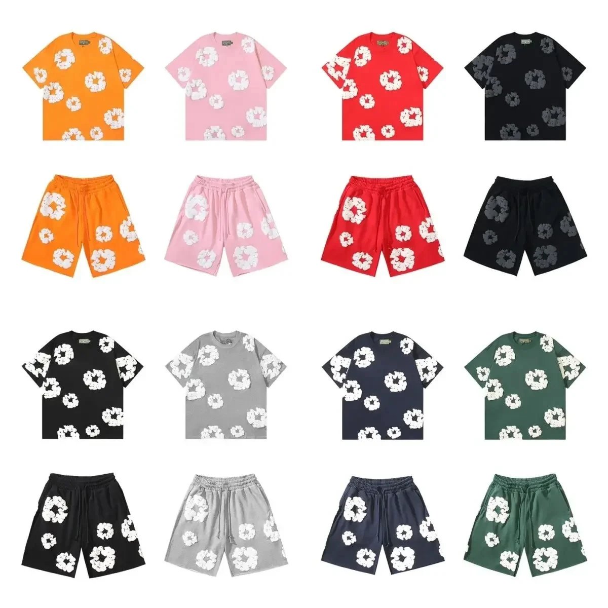 Floral Print Matching Set T-Shirt and Shorts Multicolor Casual-Set - 2