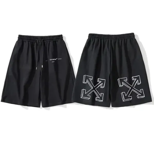 Off-White Arrow Print Shorts Black - 1