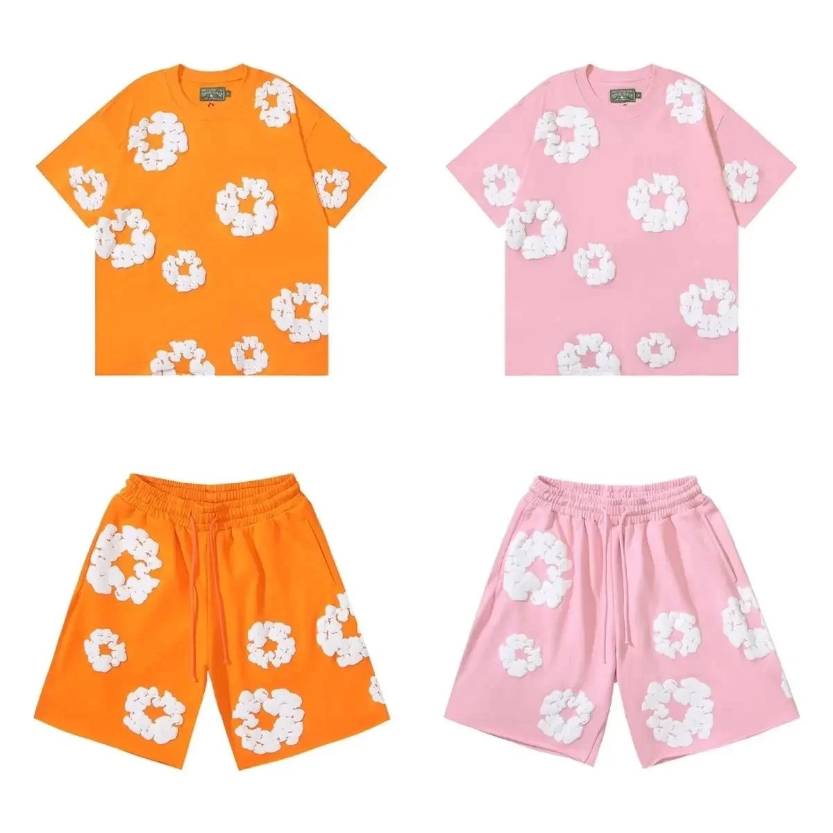 Floral Print Matching Set T-Shirt and Shorts Multicolor Casual-Set - 6