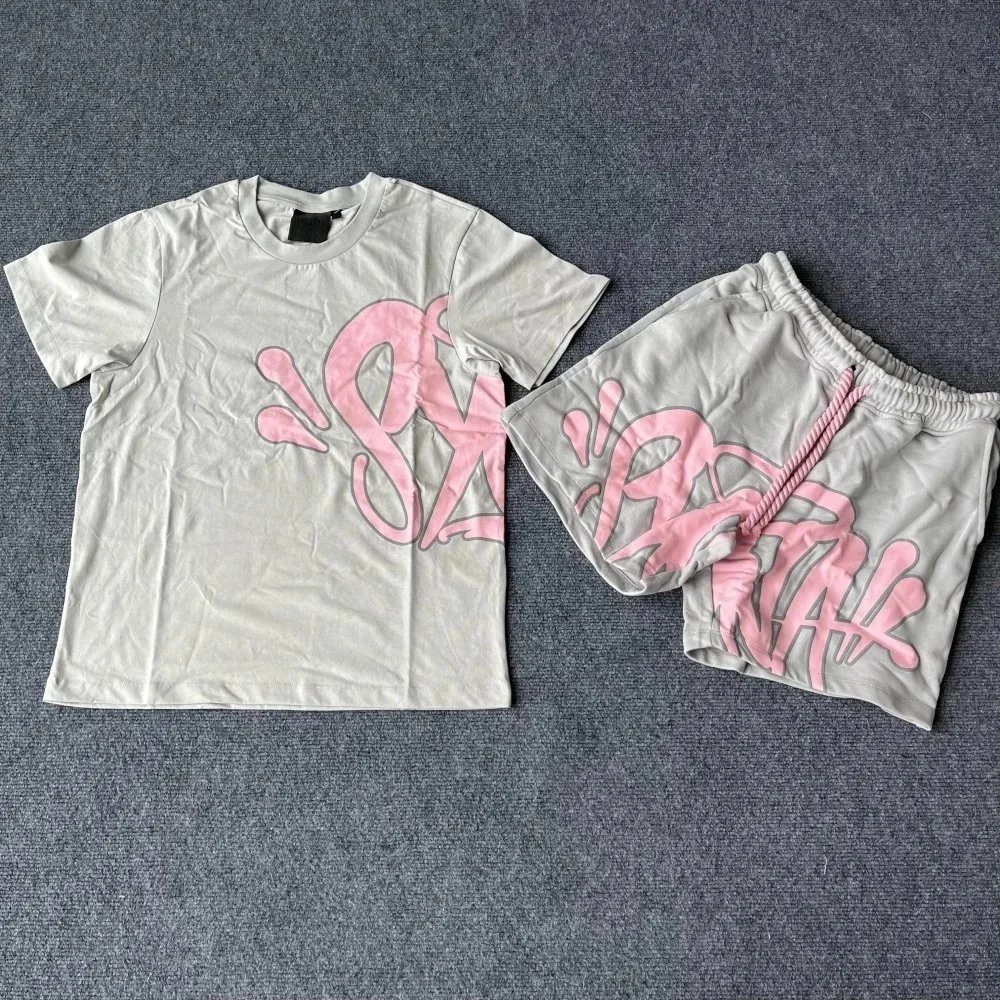 Gallery Dept. Graffiti Print Gray T-Shirt and Shorts Set - 11