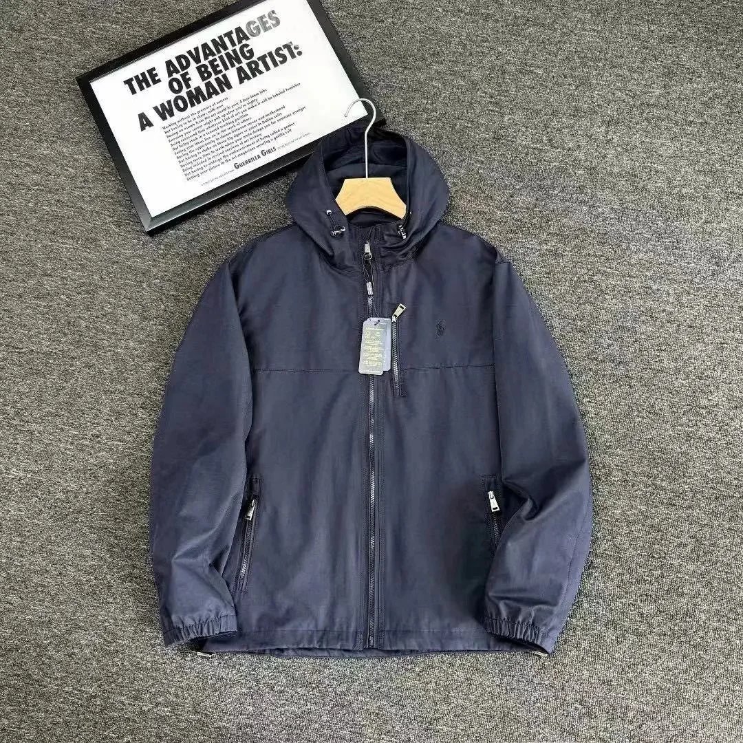 Ralph Lauren Varsity Jacket Navy with White Stripes Outerwear - 10