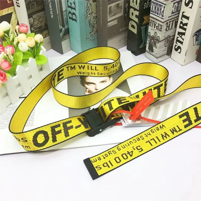 Unbranded Belts Jacquard Letter Web Belt with Alloy Buckle product detail image 5
