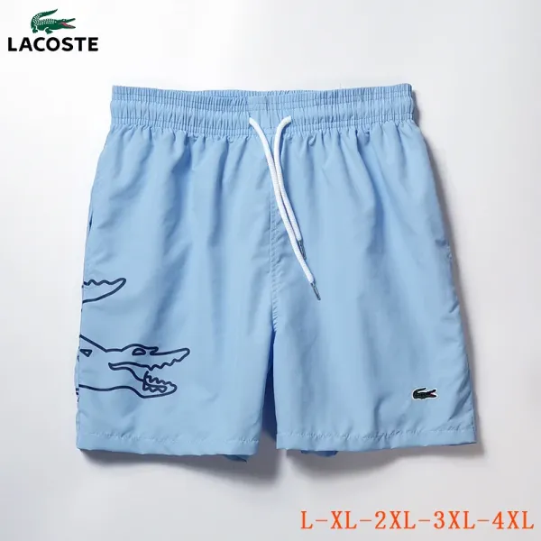 Lacoste Swim Shorts All-Over Croc Print Solid Color Shorts - 11