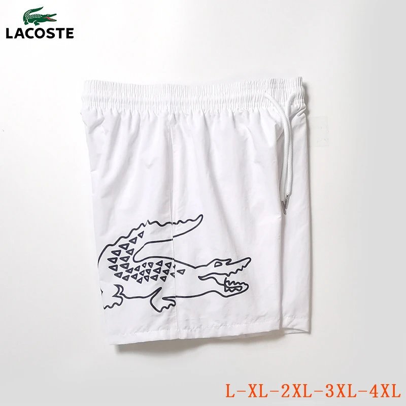 Lacoste Swim Shorts All-Over Croc Print Solid Color Shorts - 19