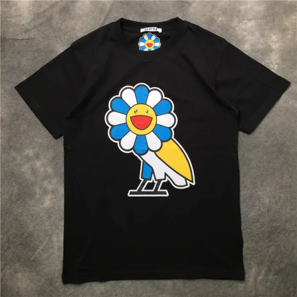 Takashi Murakami x Pharrell Williams x NERD Flower Bird T-Shirt Black - 1