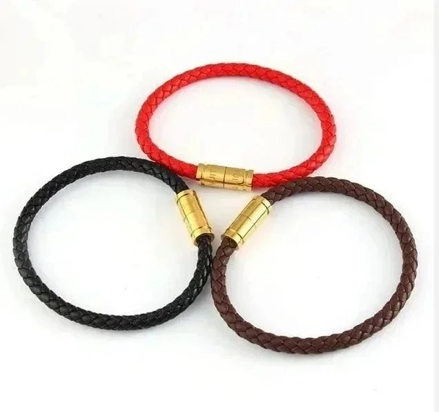Design Snake-Print Leather Bracelet with Magnetic Clasp White Bracelet - 3
