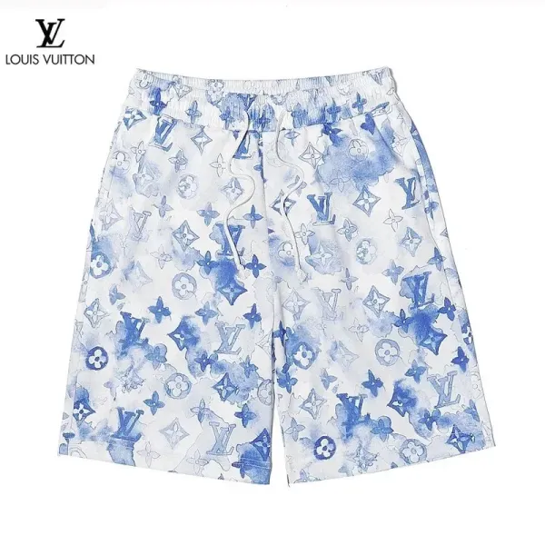 Louis Vuitton Monogram Watercolor Print Shorts Blue White - 1