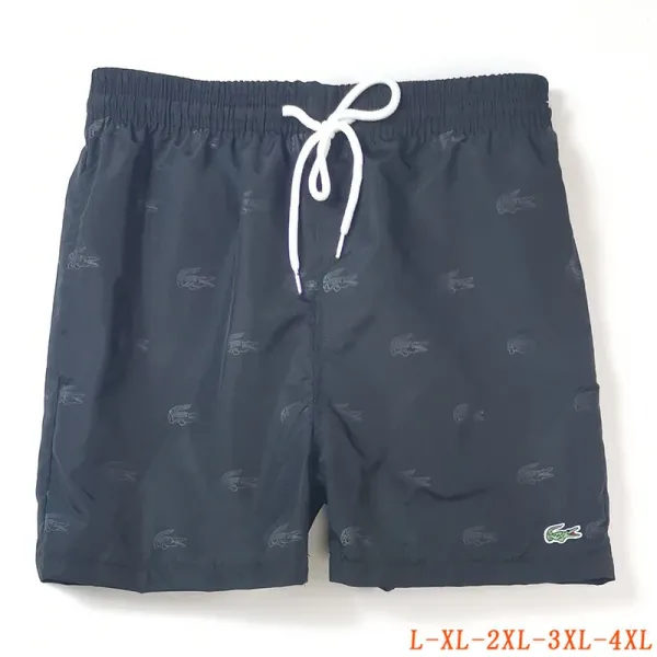 Lacoste Swim Shorts All-Over Croc Print Solid Color Shorts - 30