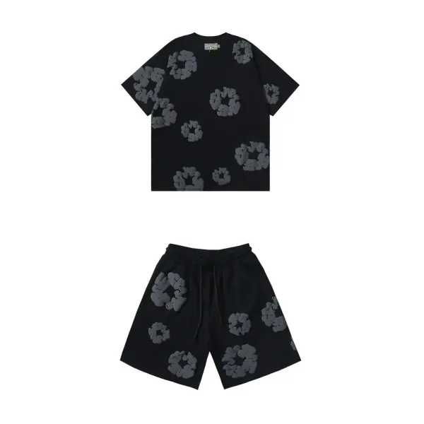 Gallery Dept. Scrunchie Print Black T-Shirt and Shorts Set - 1
