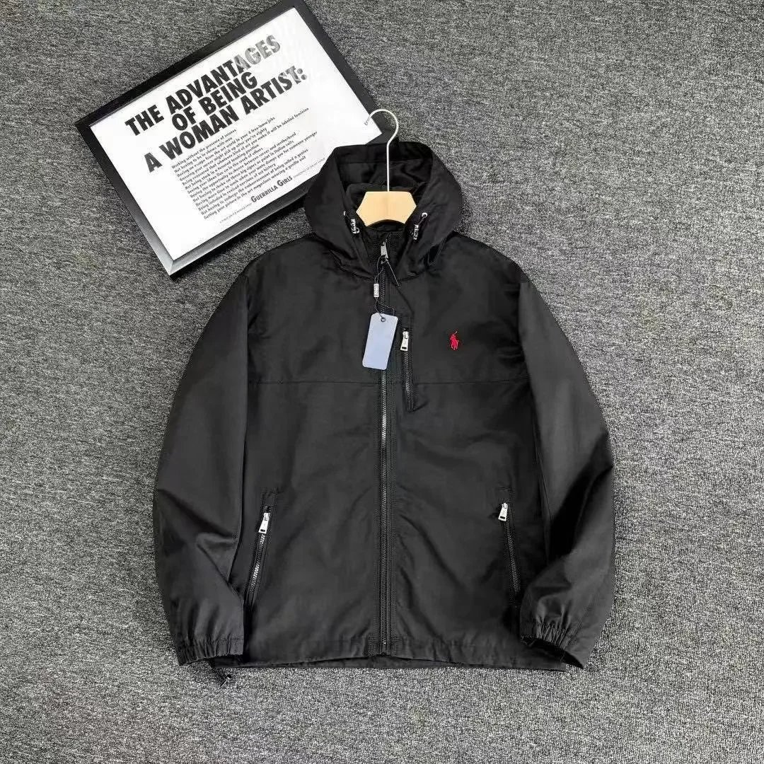 Ralph Lauren Varsity Jacket Navy with White Stripes Outerwear - 9