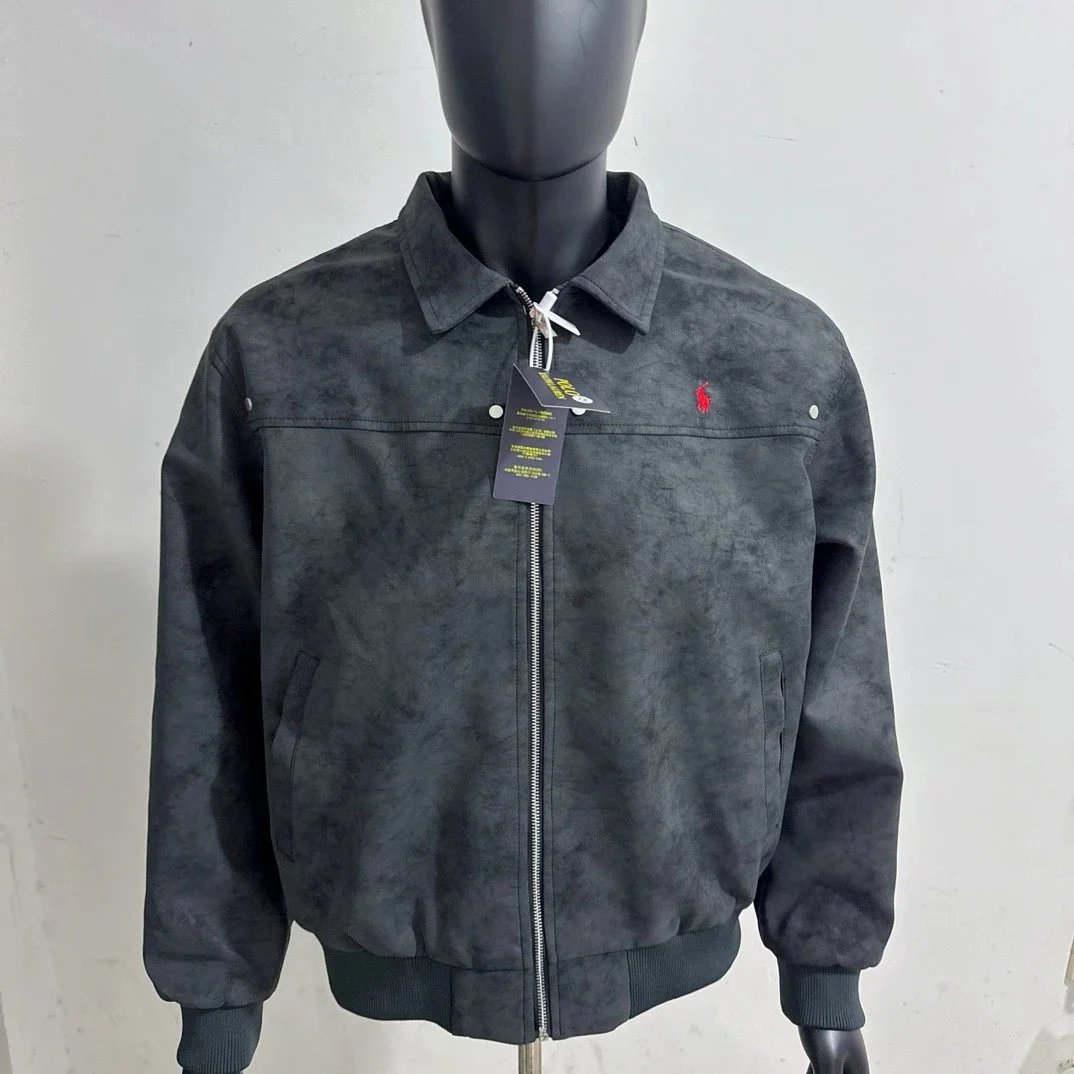 Ralph Lauren Varsity Jacket Navy with White Stripes Outerwear - 12