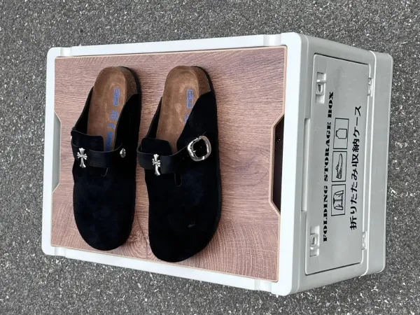 Chrome Hearts x Birkenstock Boston Clog Black Suede Shoes - 6