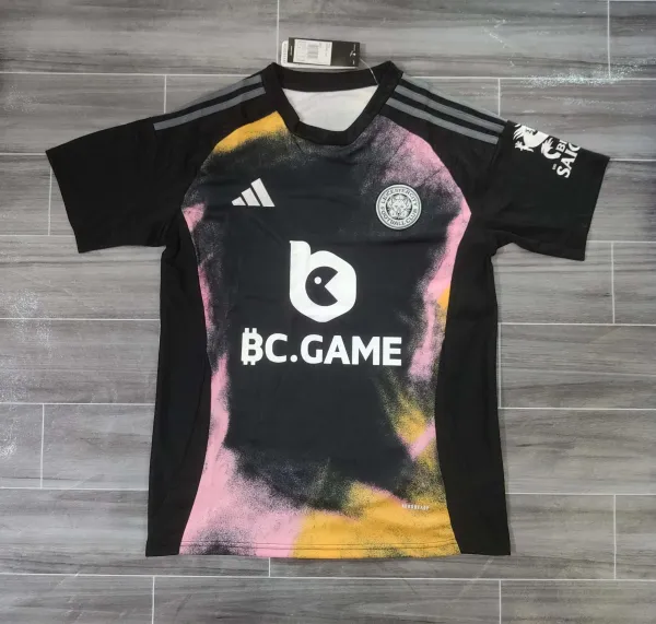 Adidas x Leicester City FC 2023-24 Third Jersey Black Pink Yellow - 1