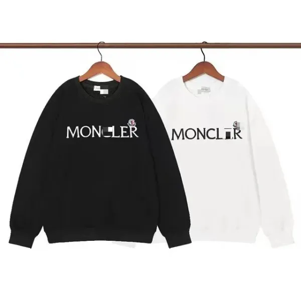 Moncler Logo Patch Cream Sweatshirt with Striped Sleeves - 4