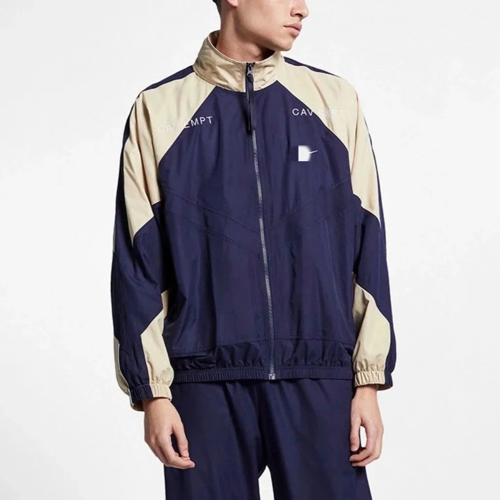 Corteiz Windbreaker Jacket Navy and Beige - 2