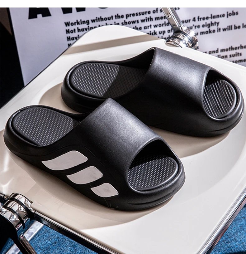 Adidas Slides White Black Slippers - 4