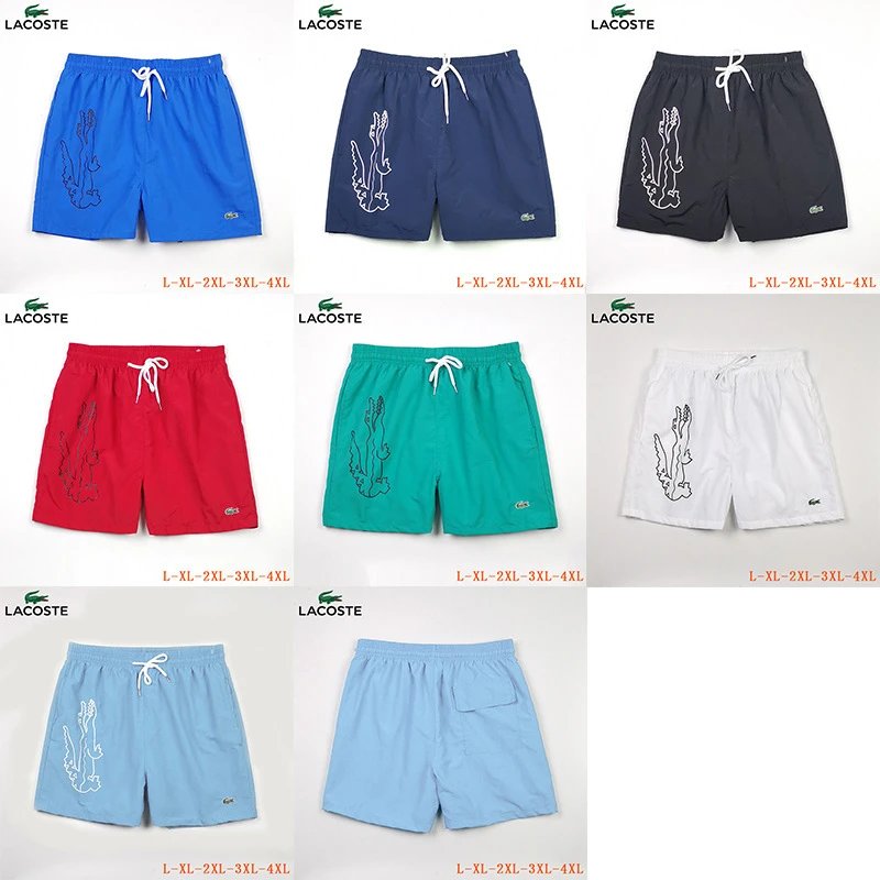 Lacoste Swim Shorts All-Over Croc Print Solid Color Shorts - 20