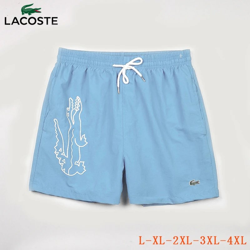 Lacoste Swim Shorts All-Over Croc Print Solid Color Shorts - 27