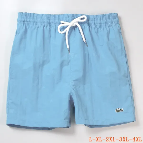 Lacoste Swim Shorts All-Over Croc Print Solid Color Shorts - 31