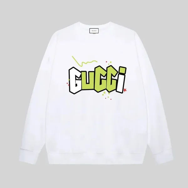 Gucci Graffiti Logo White Hoodie - 1