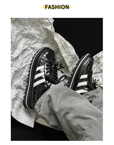 Adidas Originals Superstar Platform Patent Black White Sneakers - 6