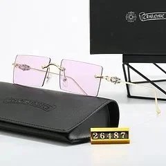 Chrome Hearts Square Rimless Pink Lens Optical Glasses - 1