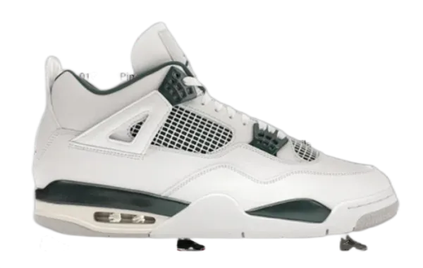 Air Jordan 4 Retro White Pine Green Sneakers - 1
