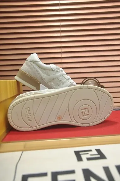 Fendi Fendace FF Logo White Leather Sneakers - 9
