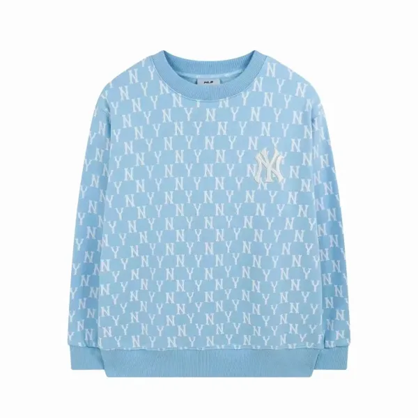 MLB New York Yankees All-Over Logo Crewneck Sweater Black - 9