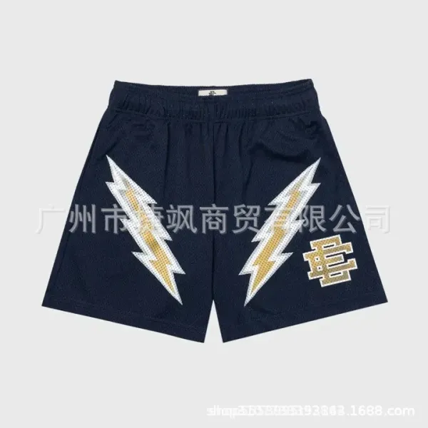 GRA Lightning Bolt Mesh Shorts Navy - 1
