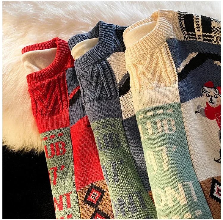 Multicolor Patchwork Ski Club Sweater - 8