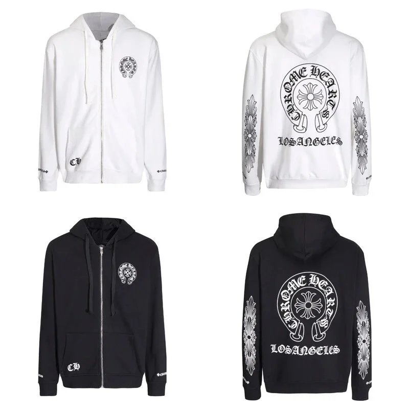 Chrome Hearts White and Black Zip-Up Hoodies