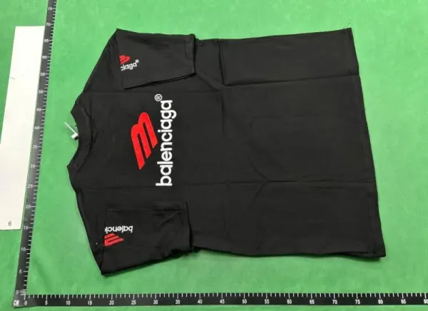 Balenciaga Double Logo Gradient Print Black T-Shirt - 11