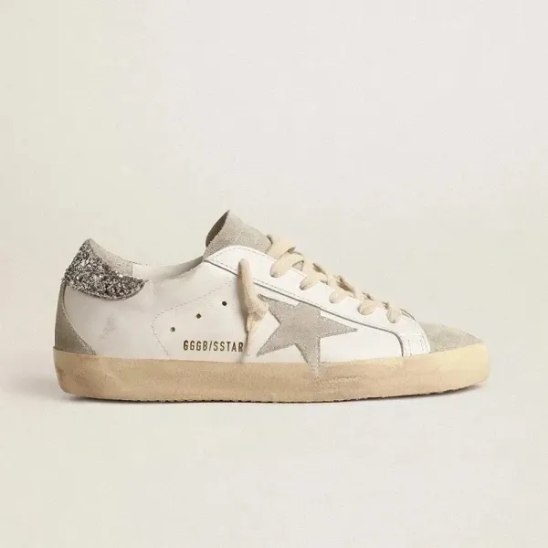 Golden Goose Superstar Glitter Silver White Sneakers - 1