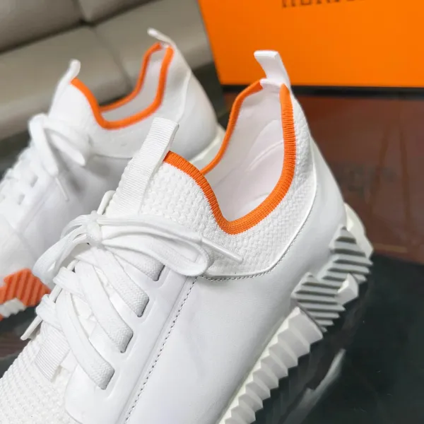 Hermès H-Code White and Orange Sneakers - 11