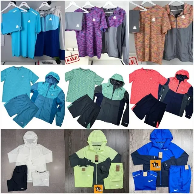 Nike Matching Sets Three-piece performance set with hooded jacket, T-shirt and shorts product detail image 1