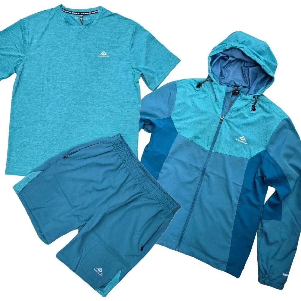 Nike Matching Sets Three-piece performance set with hooded jacket, T-shirt and shorts — (Shorts-style three-piece set)-L275