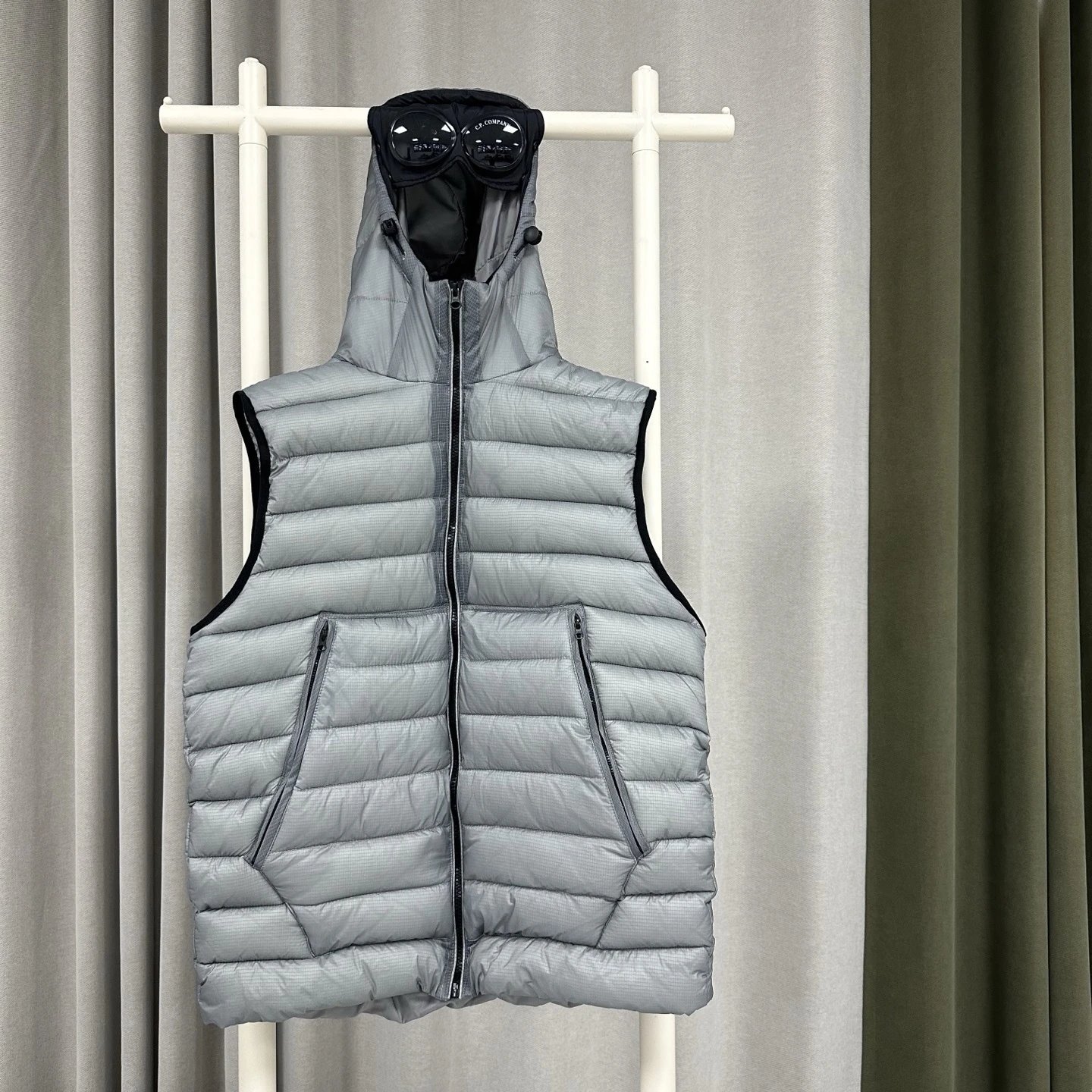 CP Company CP Company Silver Hooded Puffer Vest Silver