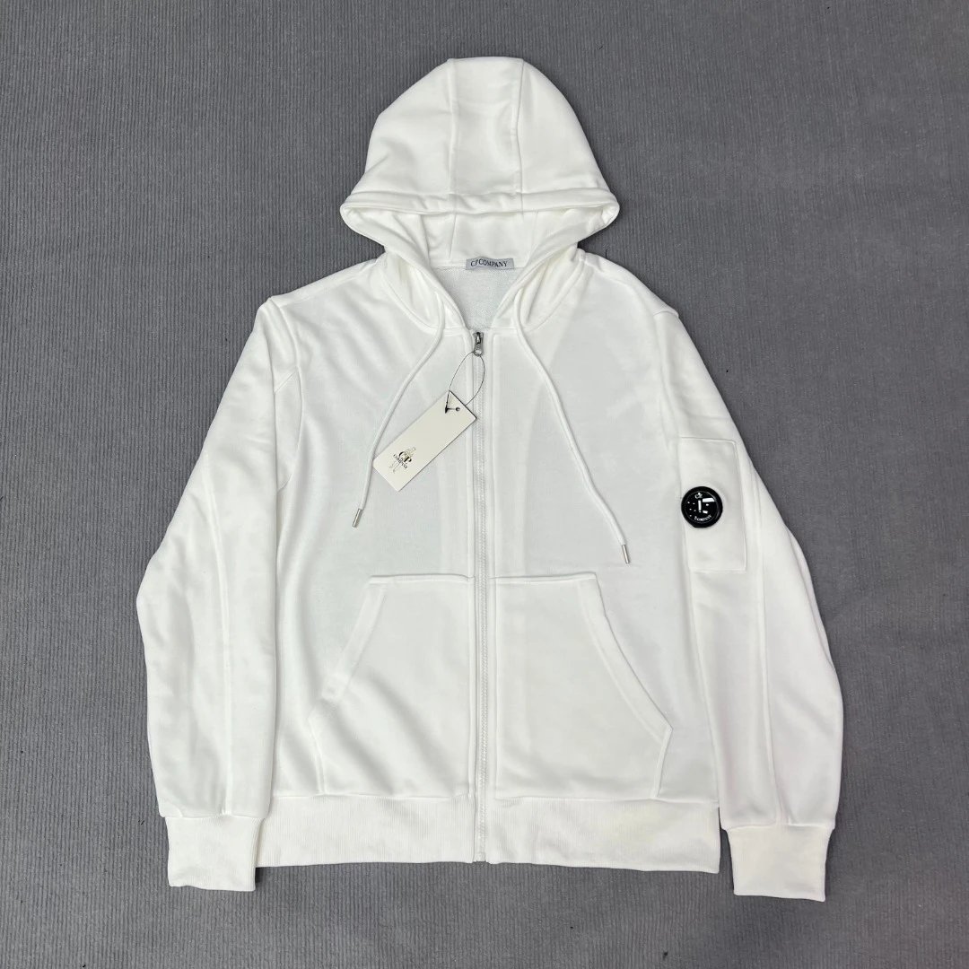 CP Company CP Company White Zip-Up Hoodie White