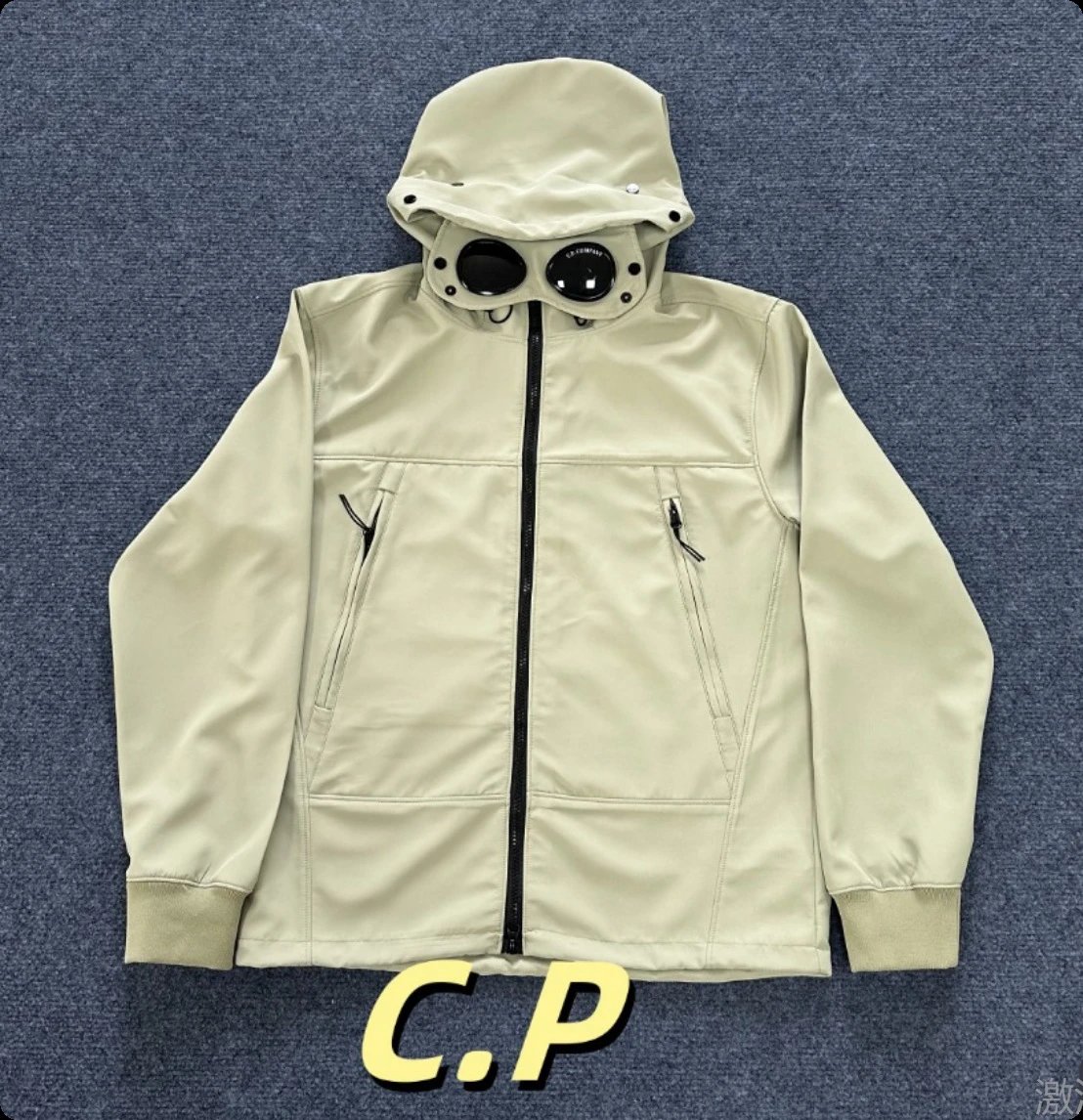 C.P. Company C.P. Company Goggle Jacket in Matcha Green with Protective Goggles Beige