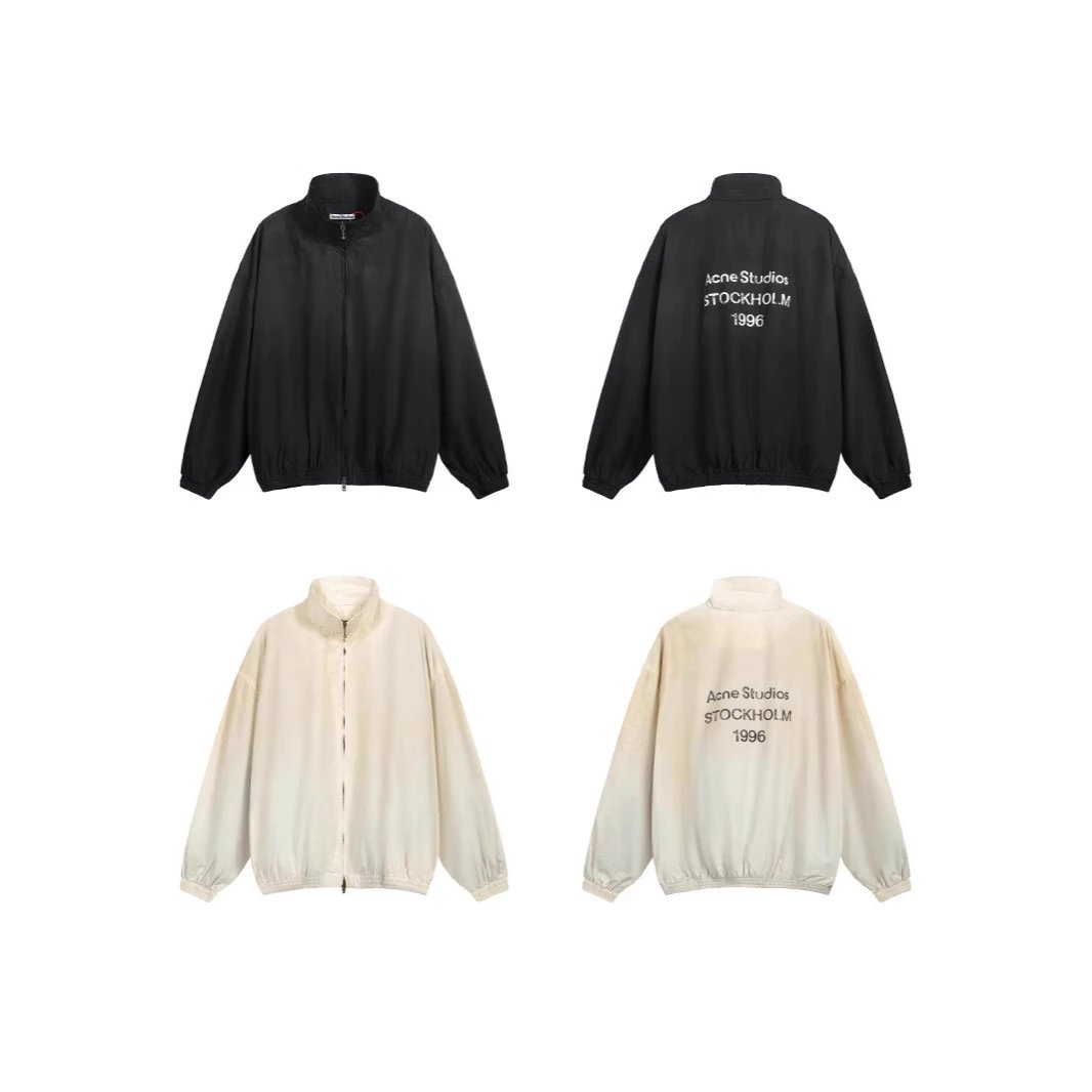 ZB00 Distressed Letter Print Unisex Long Sleeve Jacket Trench Coat