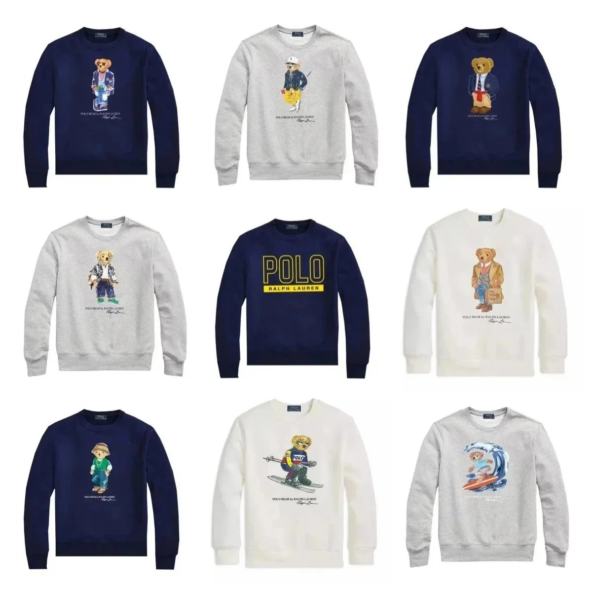 Polo Ralph Lauren Bear Graphic Crewneck Sweatshirt Navy Blue - 132058