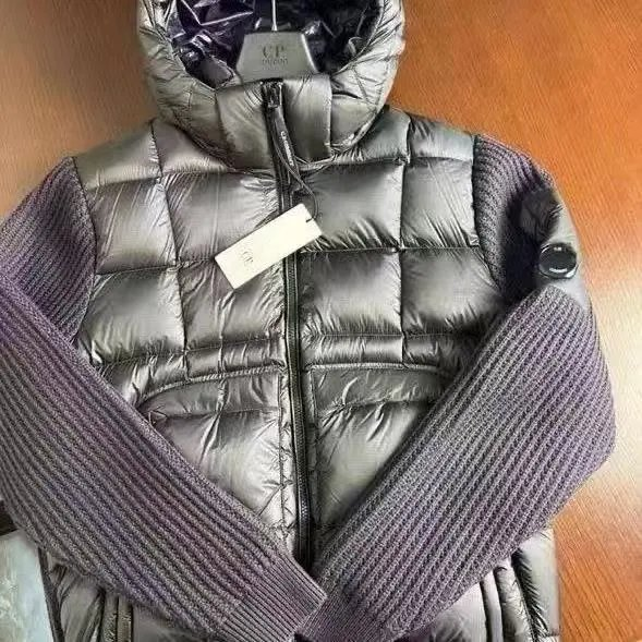 针织拼接羽绒服（90%白鸭绒）（预售）-银白色