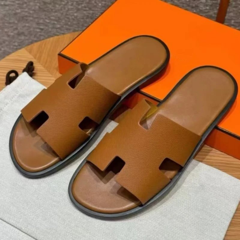 Leather One-Strap Slides photo 3